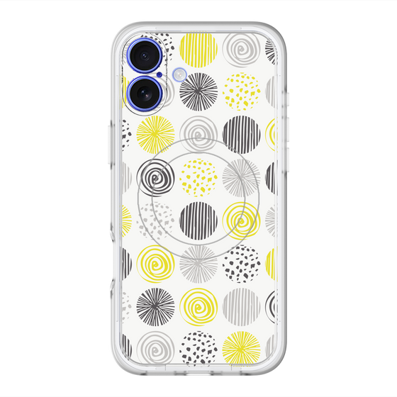 スリムプロテクションプレミアムケース with MagSafe［ Nordic Circle - Yellow ］
