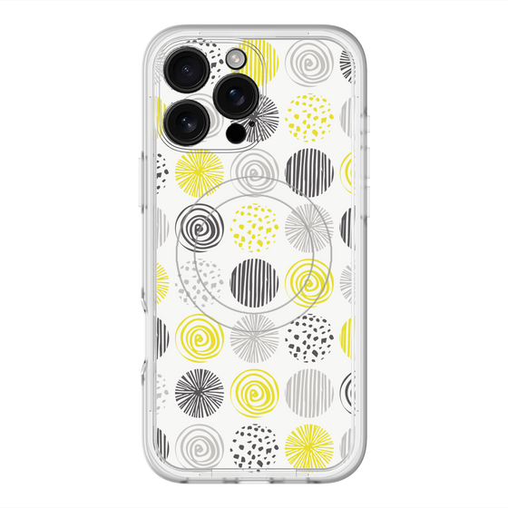 スリムプロテクションプレミアムケース with MagSafe［ Nordic Circle - Yellow ］