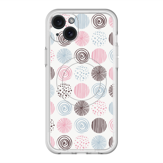 スリムプロテクションプレミアムケース with MagSafe［ Nordic Circle - Pink ］