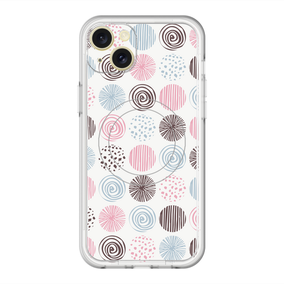 スリムプロテクションプレミアムケース with MagSafe［ Nordic Circle - Pink ］