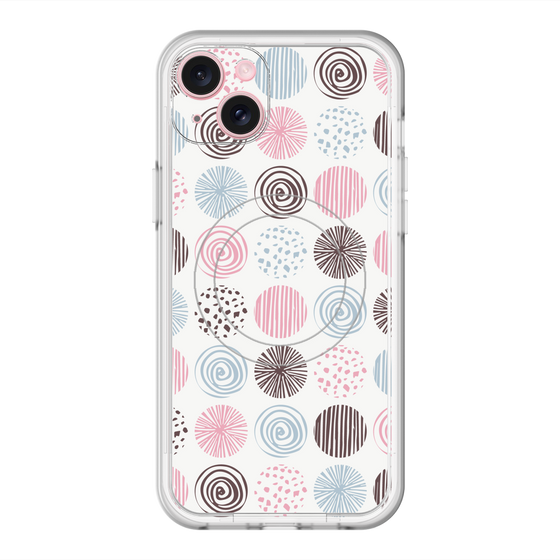 スリムプロテクションプレミアムケース with MagSafe［ Nordic Circle - Pink ］