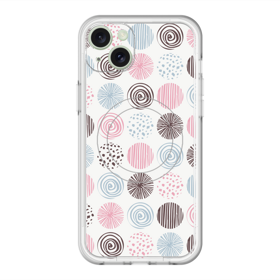 スリムプロテクションプレミアムケース with MagSafe［ Nordic Circle - Pink ］
