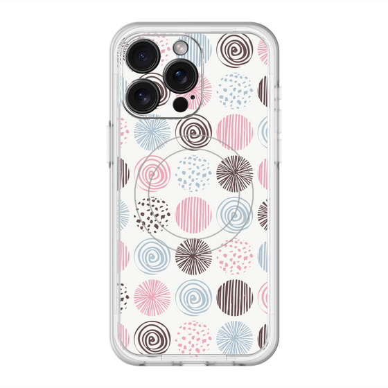 スリムプロテクションプレミアムケース with MagSafe［ Nordic Circle - Pink ］