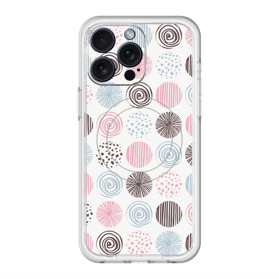 スリムプロテクションプレミアムケース with MagSafe［ Nordic Circle - Pink ］