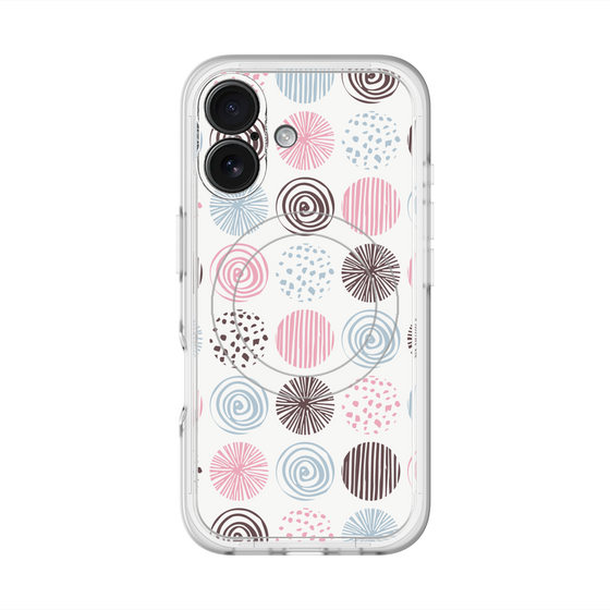 スリムプロテクションプレミアムケース with MagSafe［ Nordic Circle - Pink ］