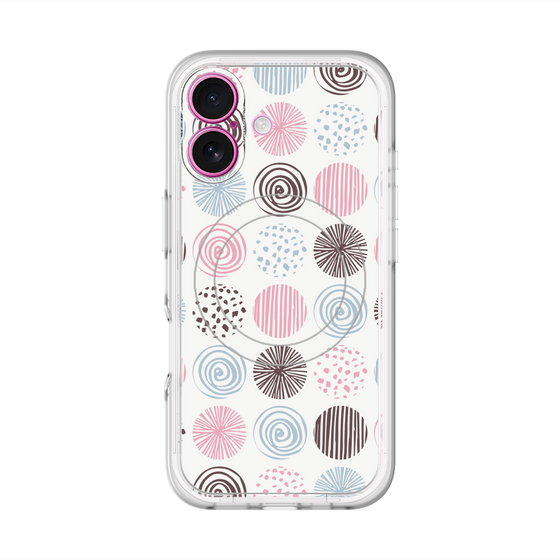 スリムプロテクションプレミアムケース with MagSafe［ Nordic Circle - Pink ］