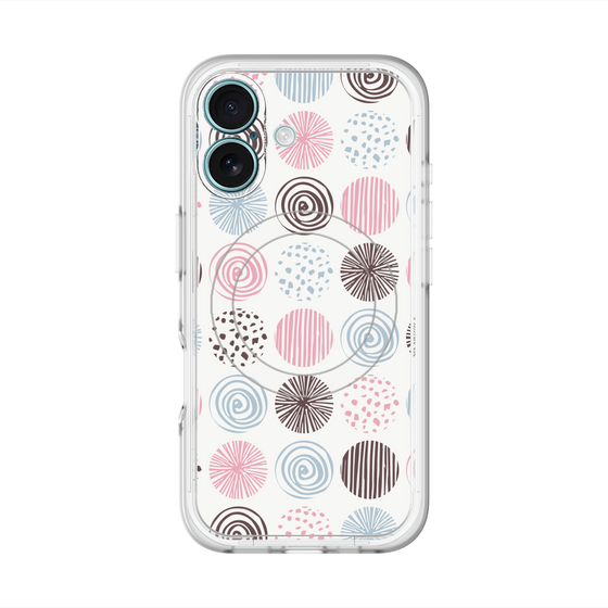 スリムプロテクションプレミアムケース with MagSafe［ Nordic Circle - Pink ］