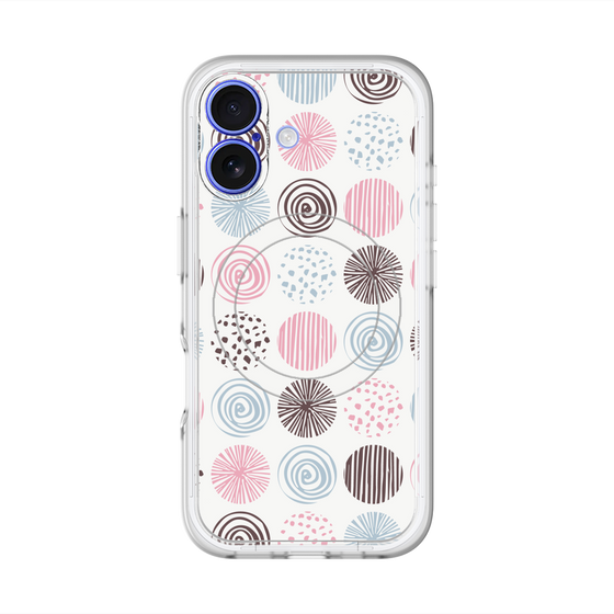 スリムプロテクションプレミアムケース with MagSafe［ Nordic Circle - Pink ］