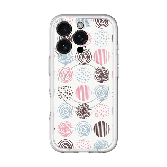 スリムプロテクションプレミアムケース with MagSafe［ Nordic Circle - Pink ］