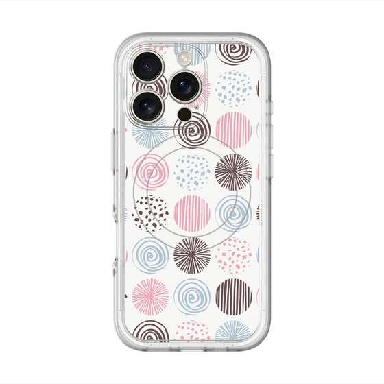 スリムプロテクションプレミアムケース with MagSafe［ Nordic Circle - Pink ］