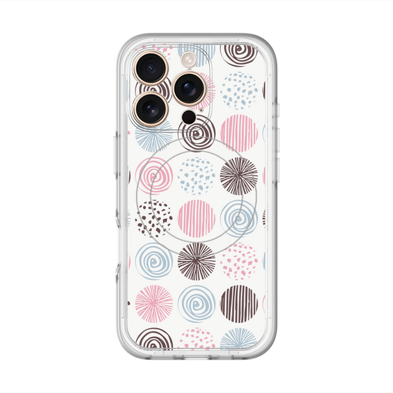 スリムプロテクションプレミアムケース with MagSafe［ Nordic Circle - Pink ］