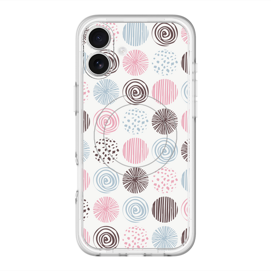 スリムプロテクションプレミアムケース with MagSafe［ Nordic Circle - Pink ］