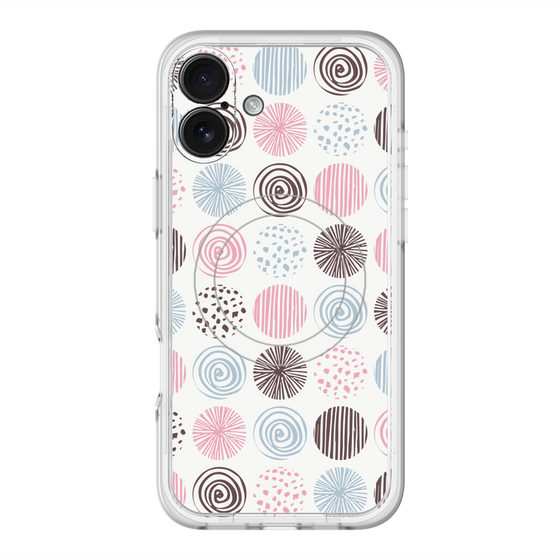 スリムプロテクションプレミアムケース with MagSafe［ Nordic Circle - Pink ］