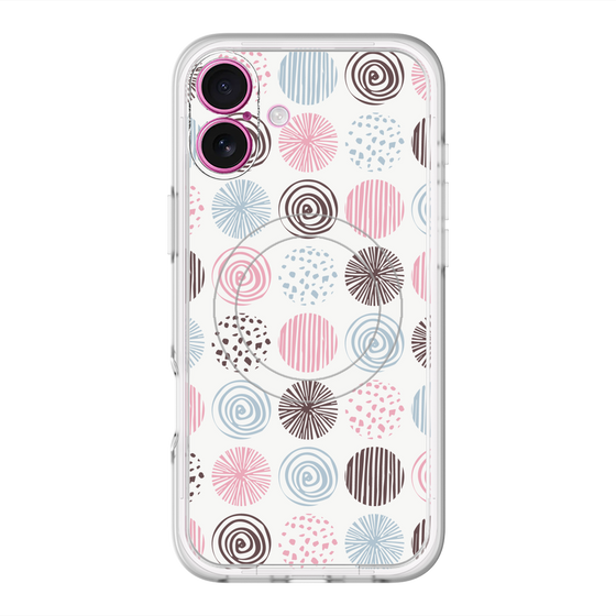 スリムプロテクションプレミアムケース with MagSafe［ Nordic Circle - Pink ］