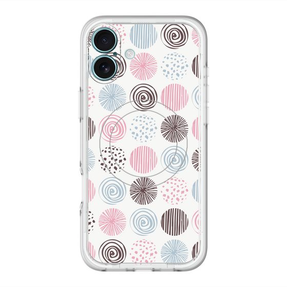 スリムプロテクションプレミアムケース with MagSafe［ Nordic Circle - Pink ］