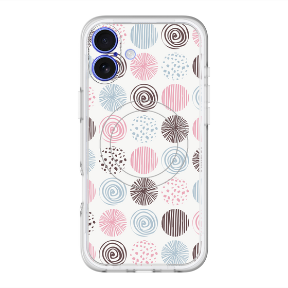 スリムプロテクションプレミアムケース with MagSafe［ Nordic Circle - Pink ］