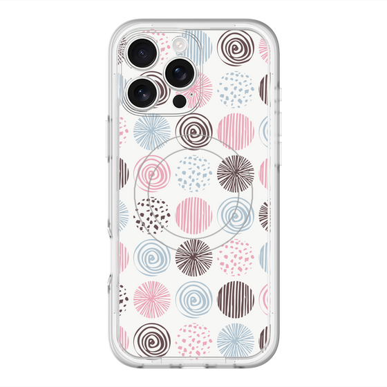 スリムプロテクションプレミアムケース with MagSafe［ Nordic Circle - Pink ］