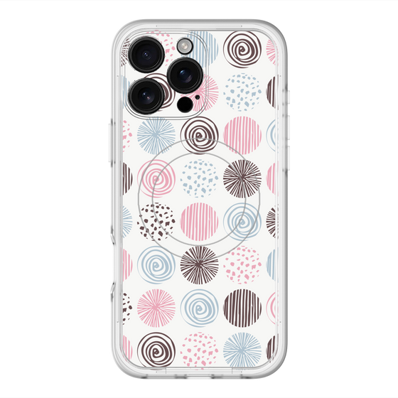 スリムプロテクションプレミアムケース with MagSafe［ Nordic Circle - Pink ］
