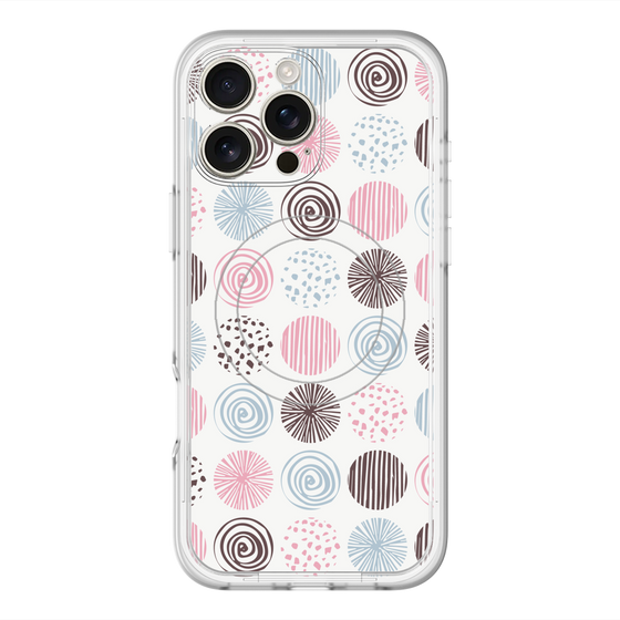 スリムプロテクションプレミアムケース with MagSafe［ Nordic Circle - Pink ］