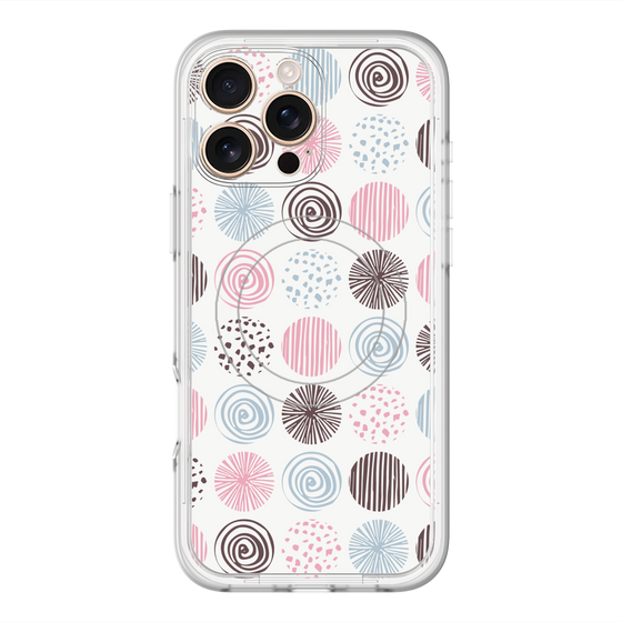 スリムプロテクションプレミアムケース with MagSafe［ Nordic Circle - Pink ］
