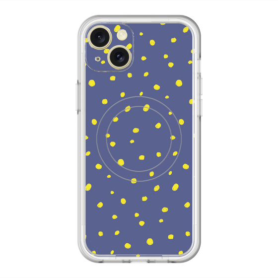 スリムプロテクションプレミアムケース with MagSafe［ Drawing Dot - Navy ］
