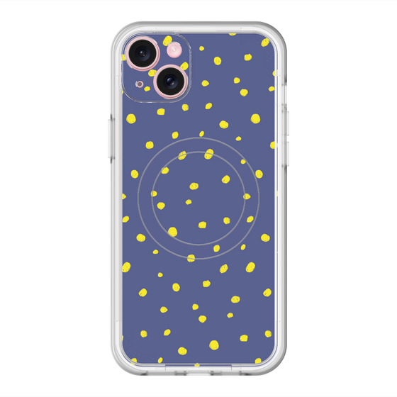 スリムプロテクションプレミアムケース with MagSafe［ Drawing Dot - Navy ］
