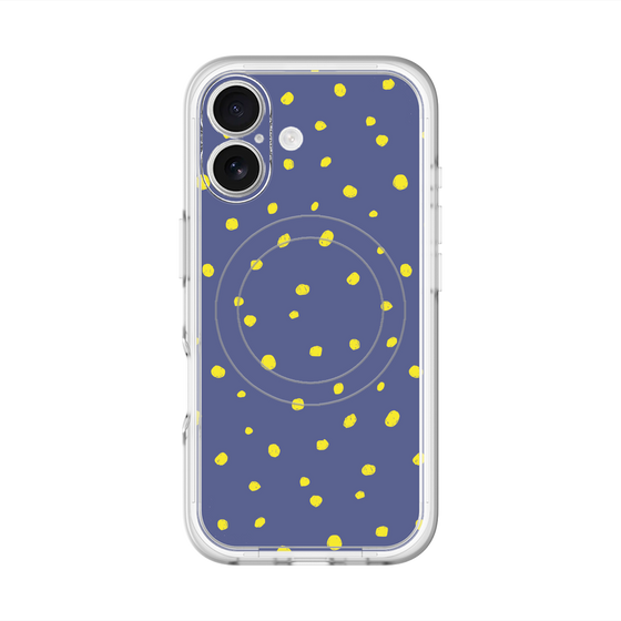 スリムプロテクションプレミアムケース with MagSafe［ Drawing Dot - Navy ］
