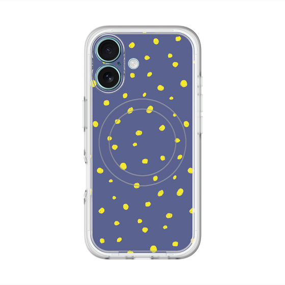 スリムプロテクションプレミアムケース with MagSafe［ Drawing Dot - Navy ］
