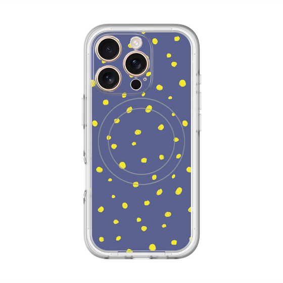 スリムプロテクションプレミアムケース with MagSafe［ Drawing Dot - Navy ］