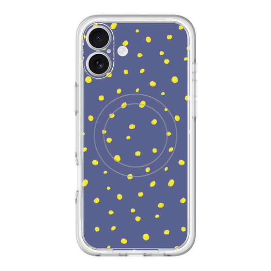 スリムプロテクションプレミアムケース with MagSafe［ Drawing Dot - Navy ］