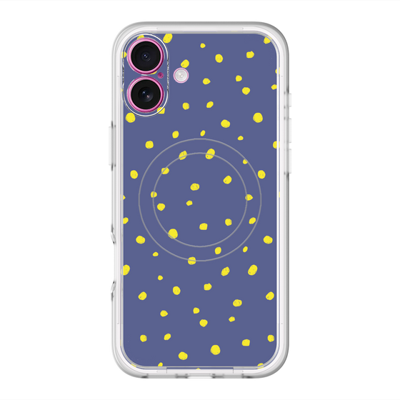 スリムプロテクションプレミアムケース with MagSafe［ Drawing Dot - Navy ］