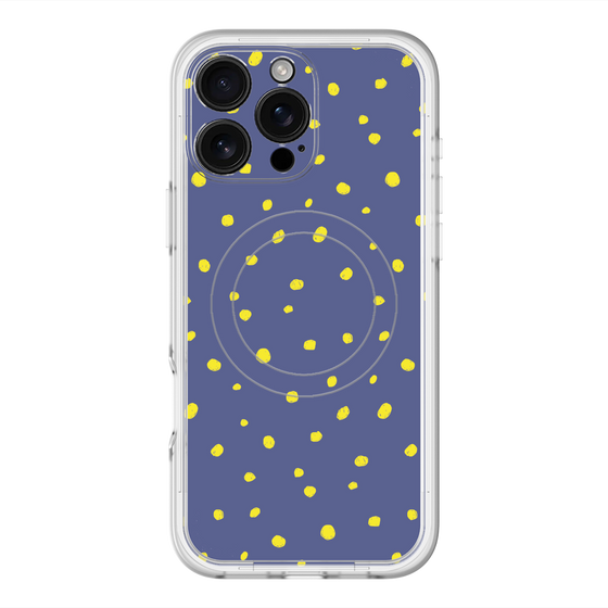 スリムプロテクションプレミアムケース with MagSafe［ Drawing Dot - Navy ］