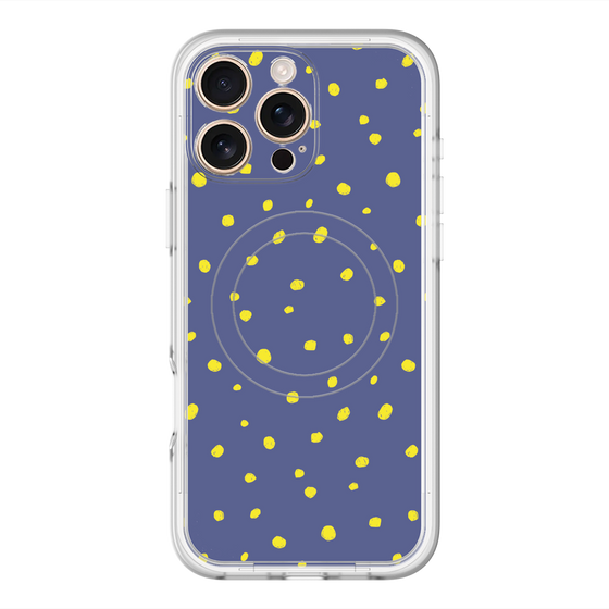 スリムプロテクションプレミアムケース with MagSafe［ Drawing Dot - Navy ］