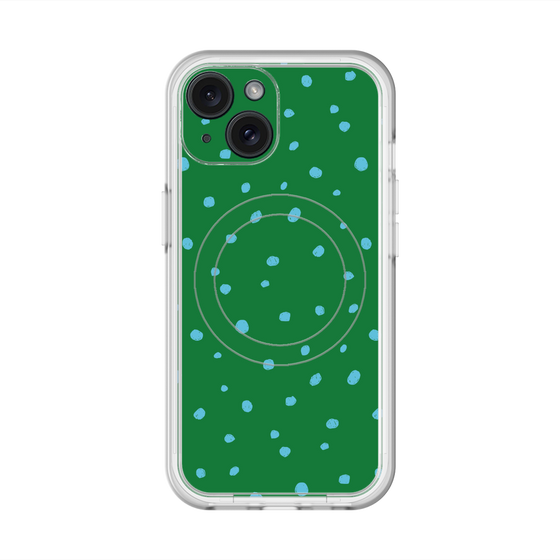スリムプロテクションプレミアムケース with MagSafe［ Drawing Dot - Green ］