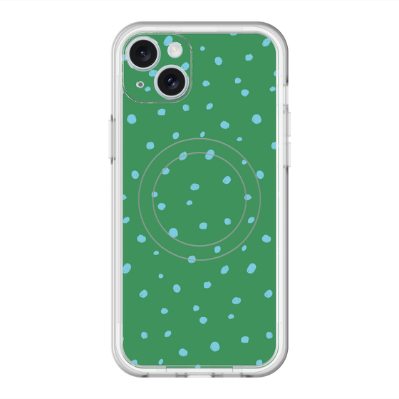 スリムプロテクションプレミアムケース with MagSafe［ Drawing Dot - Green ］