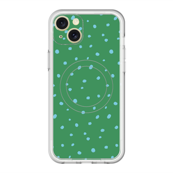 スリムプロテクションプレミアムケース with MagSafe［ Drawing Dot - Green ］