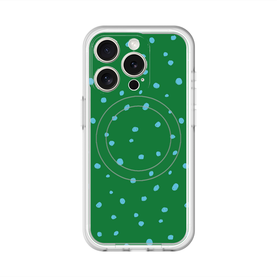 スリムプロテクションプレミアムケース with MagSafe［ Drawing Dot - Green ］