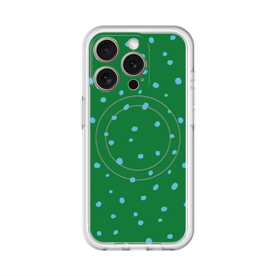 スリムプロテクションプレミアムケース with MagSafe［ Drawing Dot - Green ］