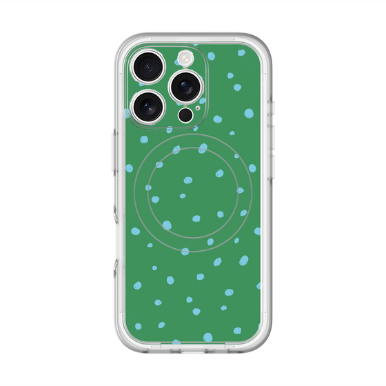 スリムプロテクションプレミアムケース with MagSafe［ Drawing Dot - Green ］