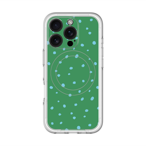 スリムプロテクションプレミアムケース with MagSafe［ Drawing Dot - Green ］