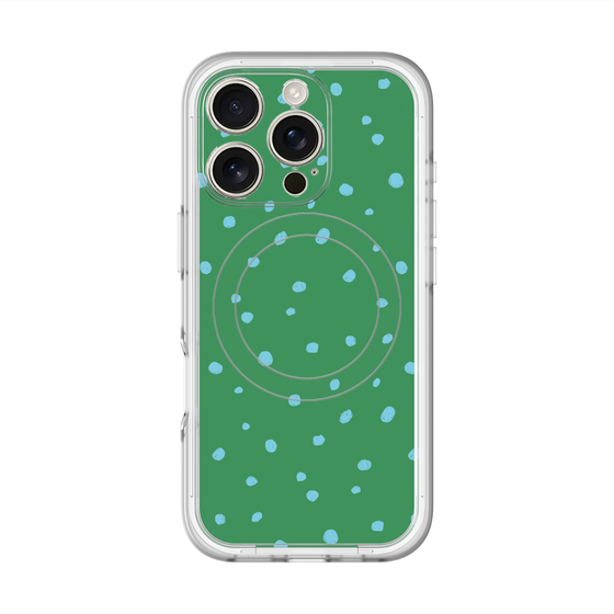 スリムプロテクションプレミアムケース with MagSafe［ Drawing Dot - Green ］