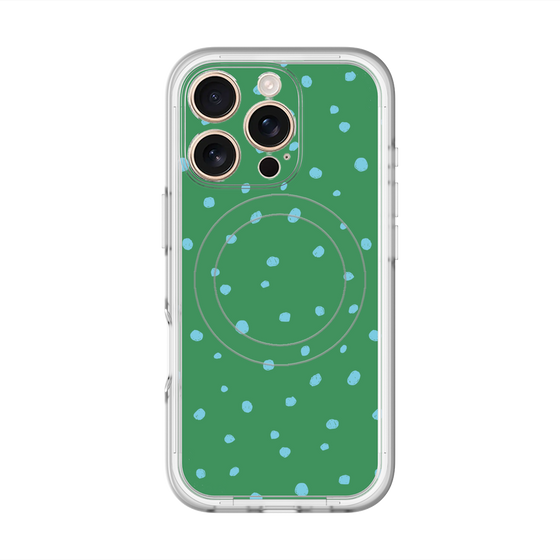 スリムプロテクションプレミアムケース with MagSafe［ Drawing Dot - Green ］