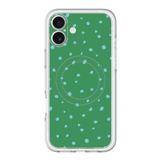 スリムプロテクションプレミアムケース with MagSafe［ Drawing Dot - Green ］