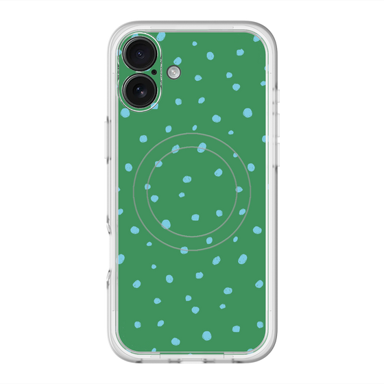 スリムプロテクションプレミアムケース with MagSafe［ Drawing Dot - Green ］