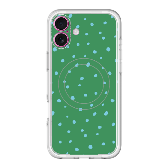 スリムプロテクションプレミアムケース with MagSafe［ Drawing Dot - Green ］