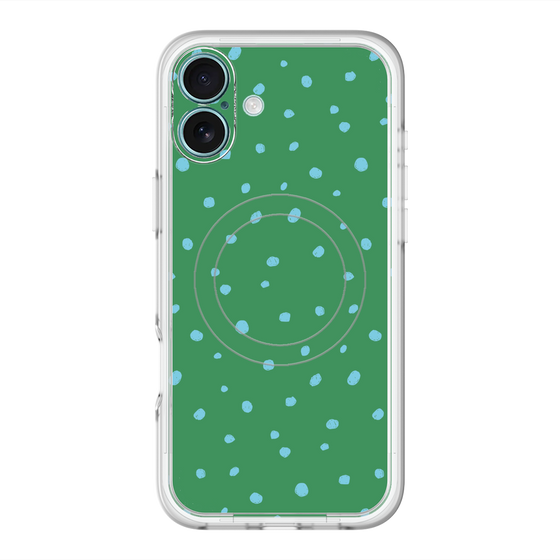 スリムプロテクションプレミアムケース with MagSafe［ Drawing Dot - Green ］