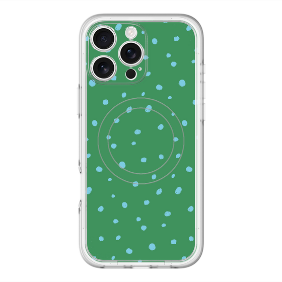 スリムプロテクションプレミアムケース with MagSafe［ Drawing Dot - Green ］
