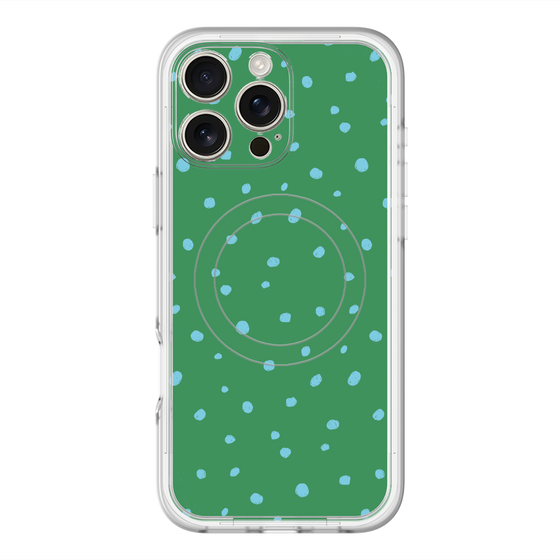 スリムプロテクションプレミアムケース with MagSafe［ Drawing Dot - Green ］