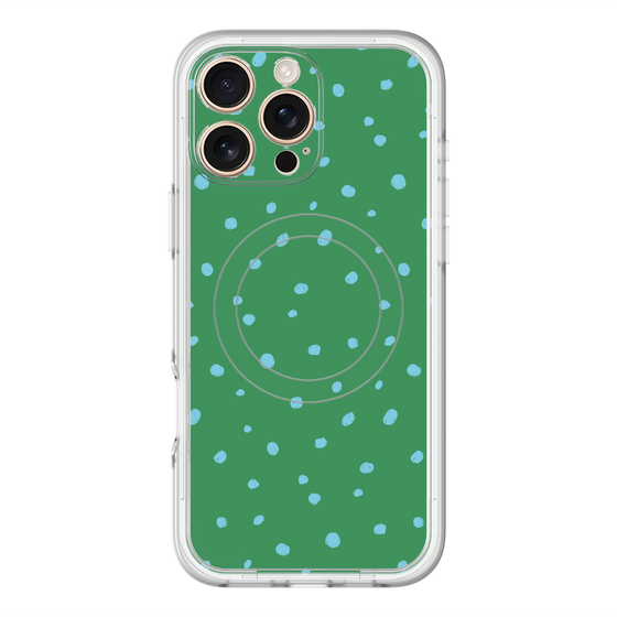 スリムプロテクションプレミアムケース with MagSafe［ Drawing Dot - Green ］