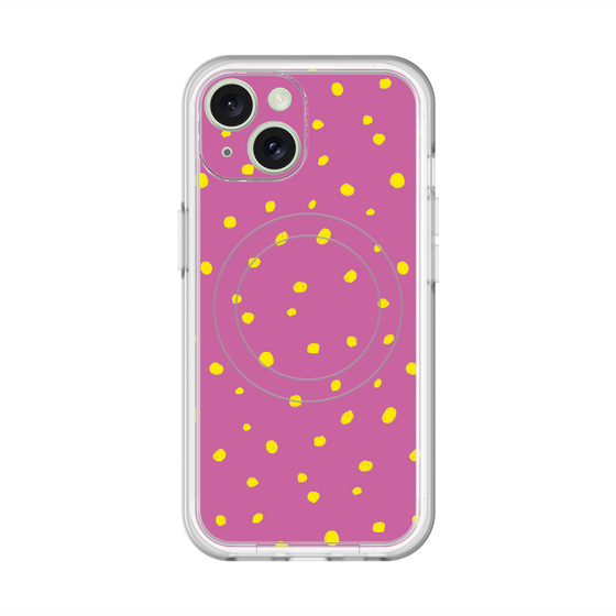 スリムプロテクションプレミアムケース with MagSafe［ Drawing Dot - Pink ］